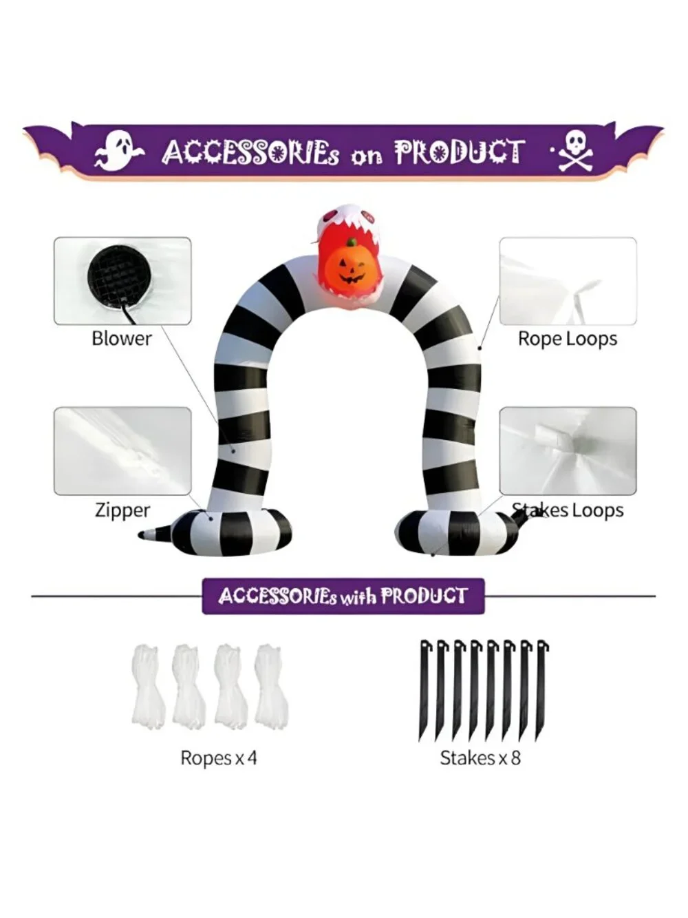 10FT Halloween Inflatable Blow Up Decorations, 10FT Long 8FT Tall Sandworm